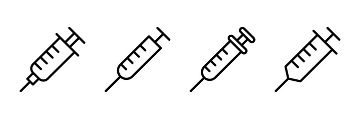 Syringe icon vector isolated on white background. injection icon