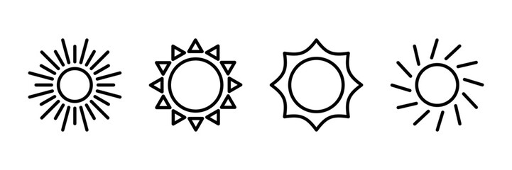 Sun icon vector isolated on white background. Sun vector icon