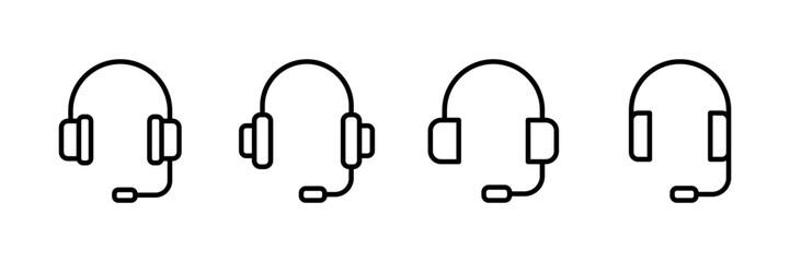 Headphone icon vector isolated on white background. Headphone vector icon. Call us