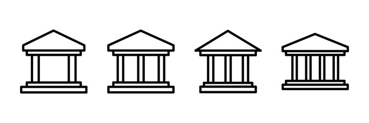 Bank icon vector isolated on white background. bank vector icon, museum, university