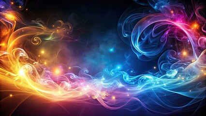 Abstract background with glowing light and swirling smoke , abstract, background, glow, light, smoke, swirl, motion, design