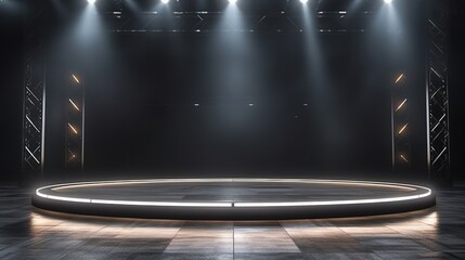 Empty Showcase Stage for Vehicle Presentation