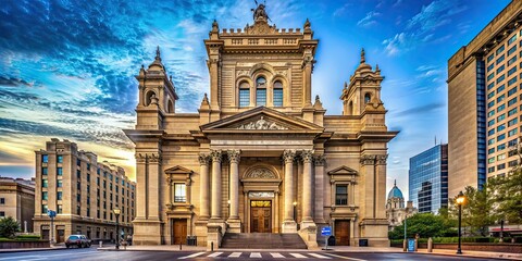 Fototapeta premium Grand Masonic Temple in Philadelphia, Pennsylvania, USA, Masonic Temple, architecture, historic building, Freemasonry