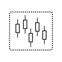 Candlestick chart icon. Financial analysis. Stock market data. Vector illustration.