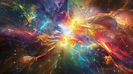 Quantum energy waves shifting in a vibrant, multidimensional space