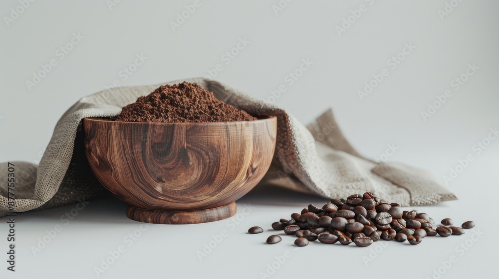 Wall mural the wooden cup with coffee