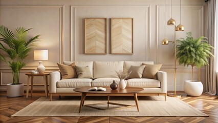 Warm And Inviting Living Room With Neutral Colors And Textures. The Perfect Space To Relax And Unwind.