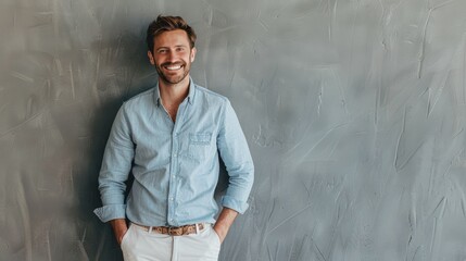 Obraz premium The man in denim shirt