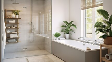 white modern bathroom in a house with a beautiful design