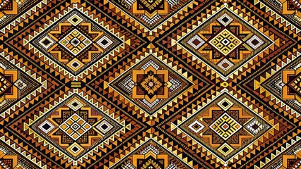 African Inspired Geometric Pattern. Seamless Vector Illustration.
