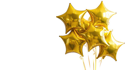Obraz premium Gold star balloon on transparent background
