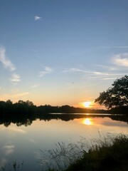 sunset over lake