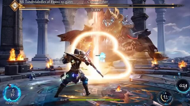 role playing mock video game gameplay boss monster fight Generative AI