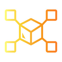 data connected Line Gradient Icon