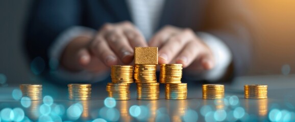 Financial advisor explaining investment options with gold bars