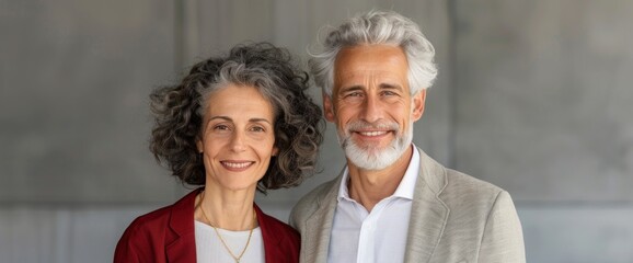 Smiling senior couple showcasing their precious gold jewelry collection