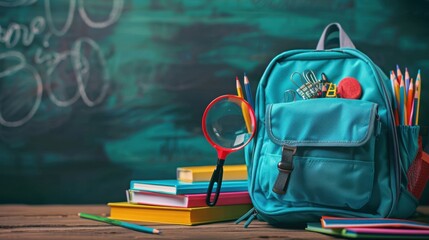 The backpack and school supplies
