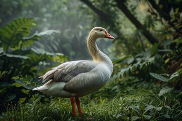 Obraz premium Swan Goose, Macro,Left side view
