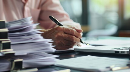 The busy office desk