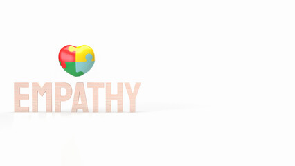 The puzzle heart multicolour  for empathy and teamwork 3d rendering.