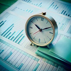 dfinancial document and clock
