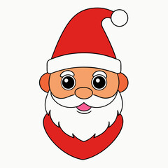 Funny Christmas Baby Cute Santa Claus with Santa Claus Hat Clipart Vector Illustration