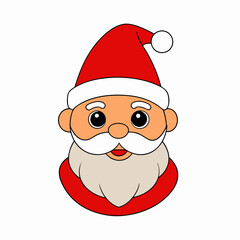 Funny Christmas Baby Cute Santa Claus with Santa Claus Hat Clipart Vector Illustration