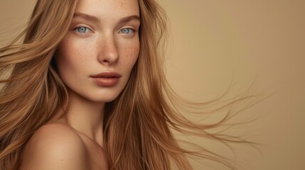 Naklejka premium The blonde woman portrait