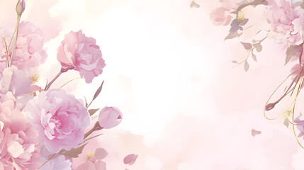 Fototapeta premium Watercolor pink Carnation art Japanese style for craft art, Mother's day cards, wallpaper and background