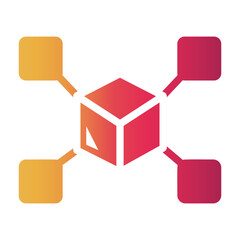 Obraz premium data connected Gradient icon