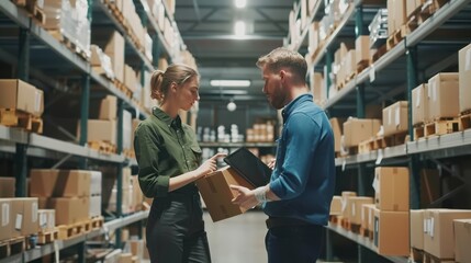 Workers in warehouse
