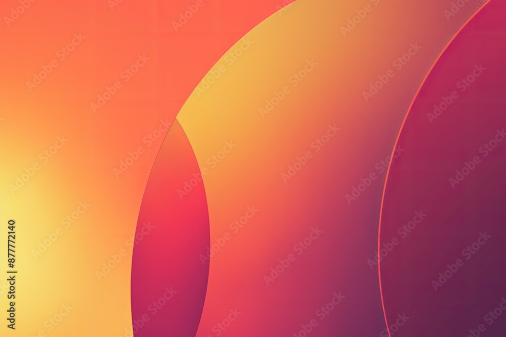 Fototapete a red and yellow abstract background with curved shapes, minimalist abstract composition with subtle gradients