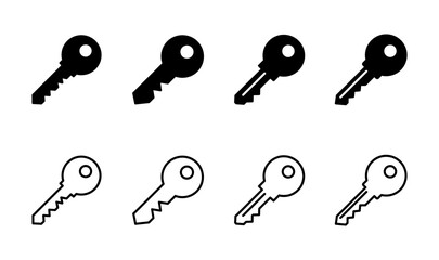 Key icon set. Key vector icon. Key symbol