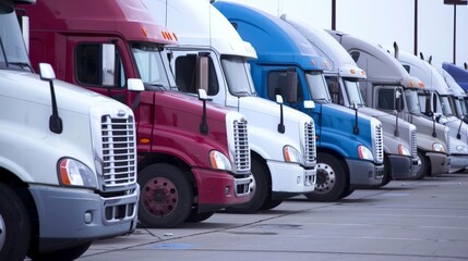 Trucks lined up at loading docks, ready for dispatch