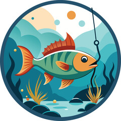 Fishing Vector Illustration. Fishing T-Shirt Design.