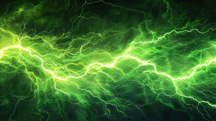 Naklejka premium Green Lightning Abstract Background