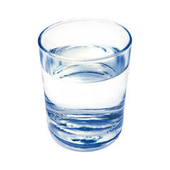 Realistic water glass isolated on white background
