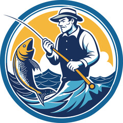Fishing Vector Illustration. Fishing T-Shirt Design.