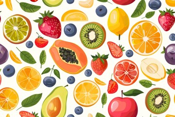 Obraz premium seamless pattern of fruits