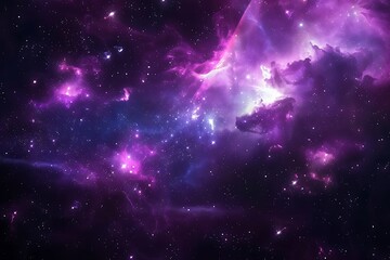 Cosmic Nebula with Scattered Stars