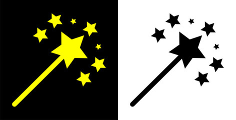Modern style magic wand. Wand icon.