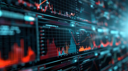 Naklejka premium Fortifying Financial Stability: High-Tech Risk Management Solutions