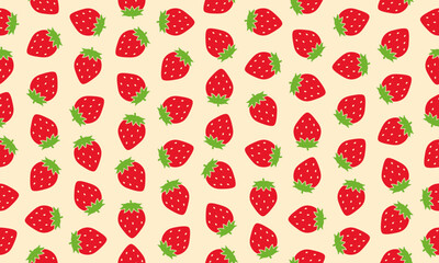 苺のシームレスパターン背景