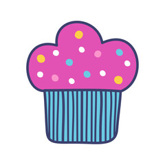 Hand drawn style ice cream illustration on white