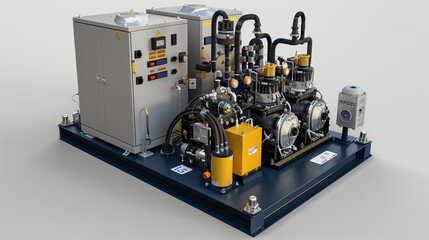 Fototapeta premium Advanced Hydraulic Power Units (HPUs): Efficiency and Reliability in Industrial Applications
