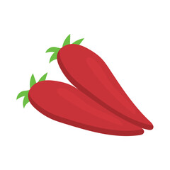 Red chili vegetable isolated on white background