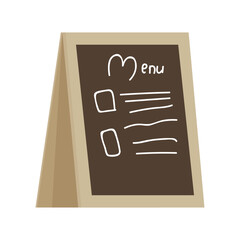 Pavement sign, street chalk board cafe menu, advertisement outdoor stand