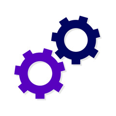 Settings gear icon illustration on white background