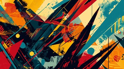 Obraz premium Abstract Art with Vibrant Colors and Bold Strokes