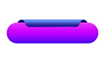 ribbon banner 3d render illustration of glossy rolled text box for title sign or advertising message on white background